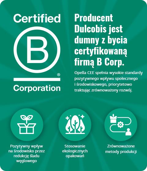 Certyfikat B Corp dla firmy Opella - producenta Dulcobis Certyfikat B Corp dla firmy Opella - producenta Dulcobis