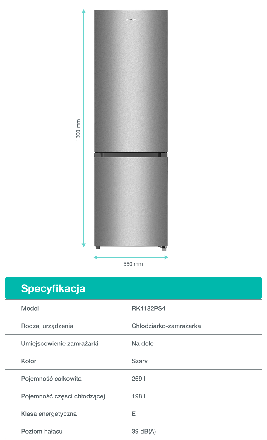 Image: Gorenje fridge RK4182PS4 Gorenje fridge RK4182PS4