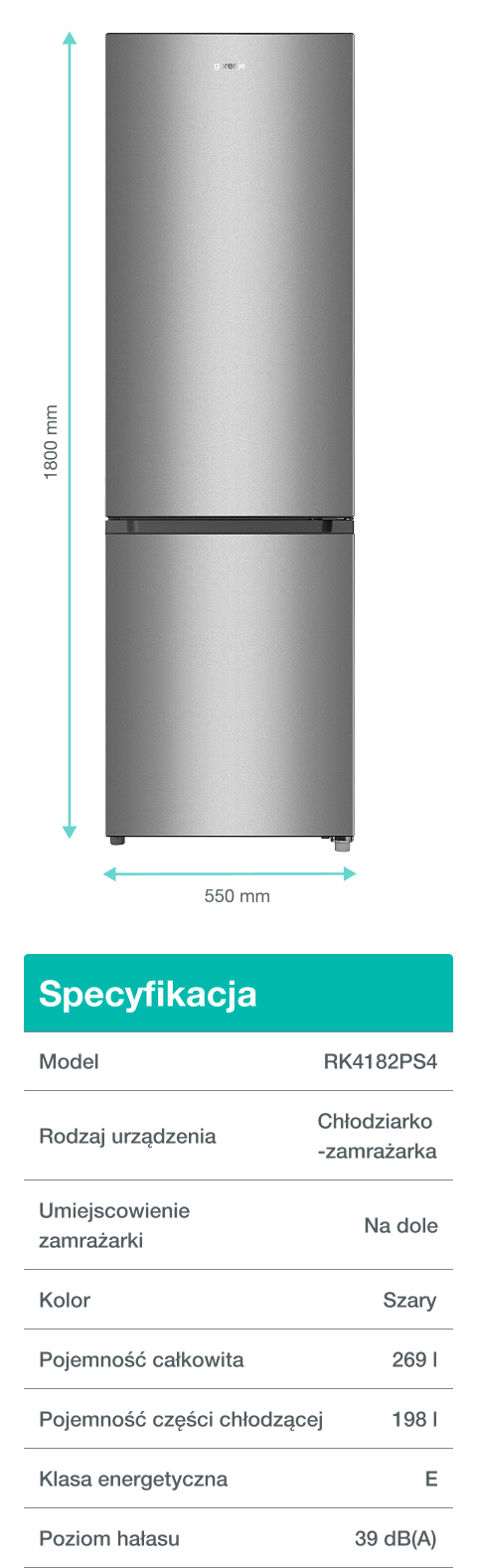 Image: Gorenje fridge RK4182PS4 Gorenje fridge RK4182PS4