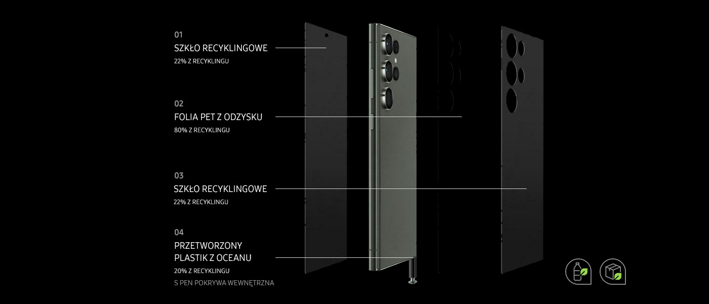 Otwórz się na zmianę, którą chcesz obserwować na świecie. Odkryj smartfon wykonany z przetworzonego szkła i folii PET, barwiony naturalnymi barwnikami i umieszczony w pudełku wyprodukowanym z przetworzonego papieru i papierowej folii ochronnej Otwórz się na zmianę, którą chcesz obserwować na świecie. Odkryj smartfon wykonany z przetworzonego szkła i folii PET, barwiony naturalnymi barwnikami i umieszczony w pudełku wyprodukowanym z przetworzonego papieru i papierowej folii ochronnej