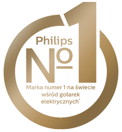 Złoty znaczek - Philips No1 Marka numer 1 na świecie wśród golarek elektrycznych.