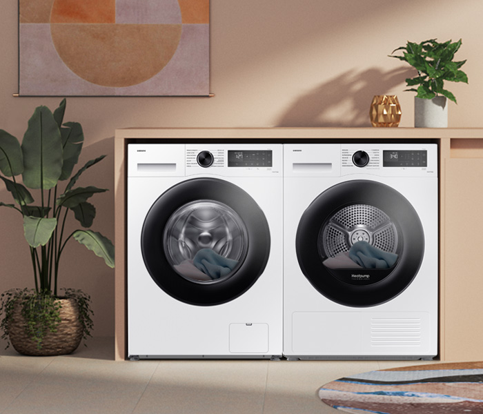 Suszarka i pralka EcoBubble AI Energy w zestawie Suszarka i pralka EcoBubble AI Energy WW90CGC04DAE marki Samsung w zestawie