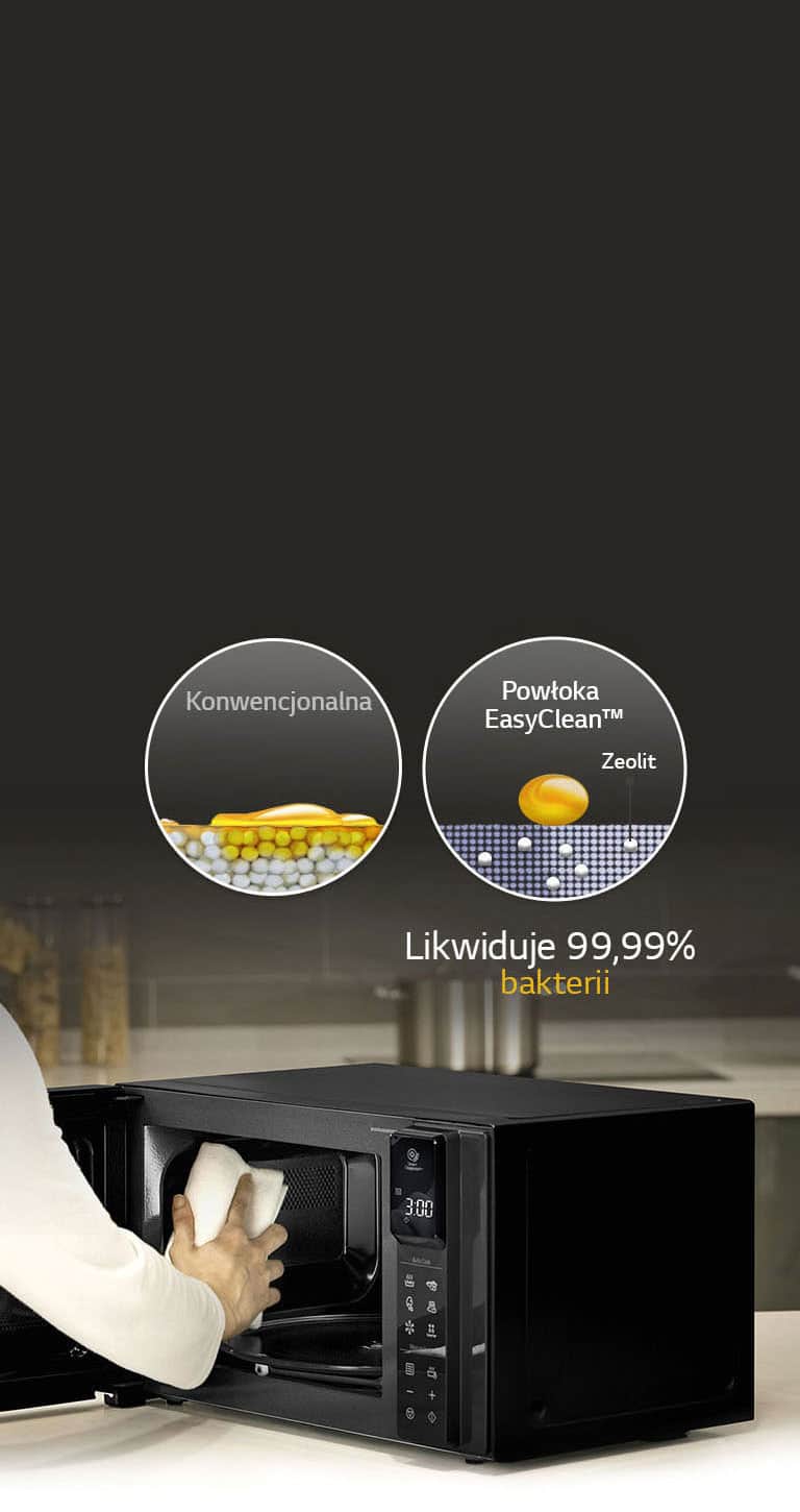 EasyClean™ eliminuje 99,99% bakterii2