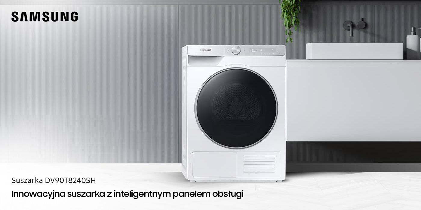 DV90T8240SH Innowacyjna suszarka z inteligentnym panelem obsługi. DV90T8240SH Innowacyjna suszarka z inteligentnym panelem obsługi.