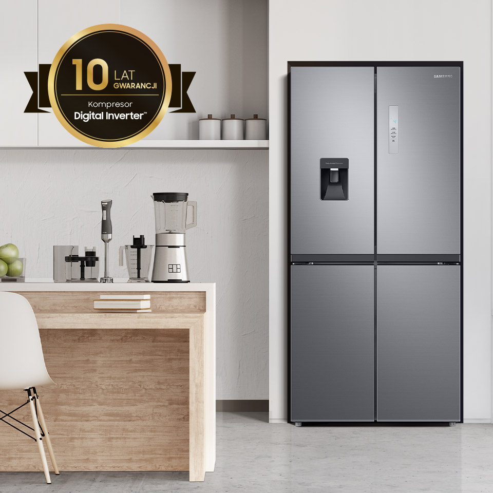 Lodówka Multidoor Samsung RF48A401EM9 otrzymała cyfrowy kompresor na który otrzymujesz 10 lat gwarancji Lodówka Multidoor Samsung RF48A401EM9 otrzymała cyfrowy kompresor na który otrzymujesz 10 lat gwarancji