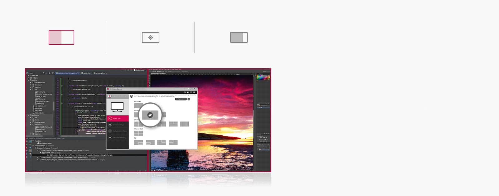 OnScreen Control — dzielenie ekranu | Ustawienia monitora ? Podgląd 5:9