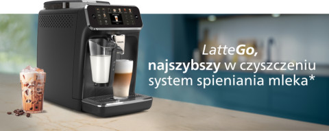 Ekspres do kawy z systemem spieniania mleka LatteGo Ekspres do kawy z systemem spieniania mleka LatteGo