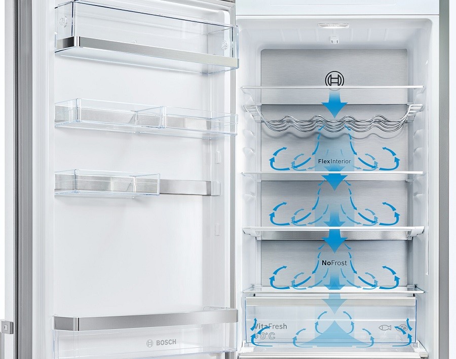 Lodówka z tylną ścianą Metal Backwall i systemem MultiAirflow utrzymuje stałą temperaturę – wszędzie
