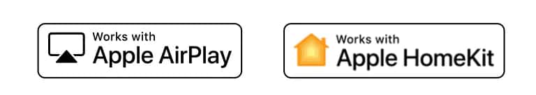 Detale przedstawiające logo Hey Google, Alexa, Apple Airplay i Apple HomeKit, z którymi jest zgodna technologia ThinQ AI.