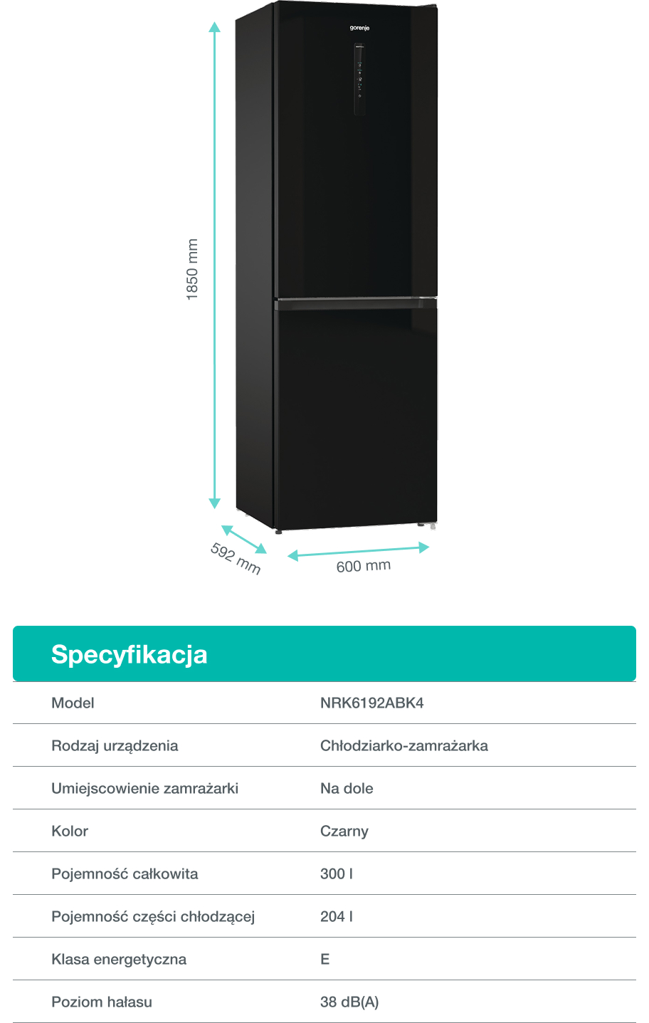 Image: Gorenje fridge NRK6192ABK4 Gorenje fridge NRK6192ABK4