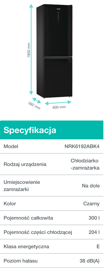 Image: Gorenje fridge NRK6192ABK4 Gorenje fridge NRK6192ABK4