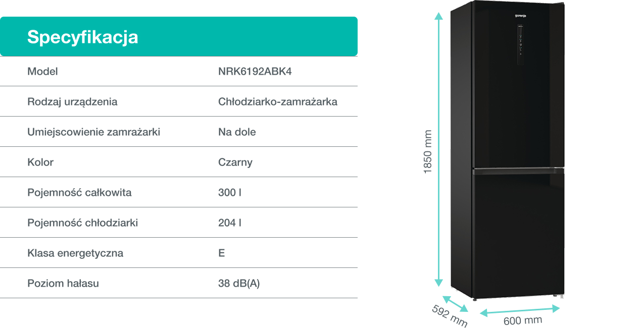 Image: Gorenje fridge NRK6192ABK4 Gorenje fridge NRK6192ABK4