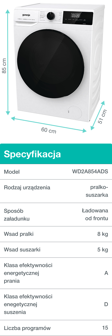 Image: GORENJE LAUNDRY WD2A854ADS-PL GORENJE LAUNDRY WD2A854ADS-PL