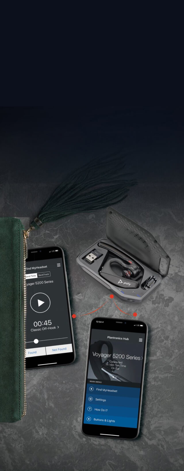 HP headphones Poly Voyager 5200