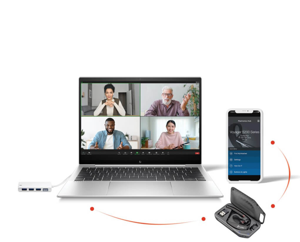 HP headphones Poly Voyager 5200