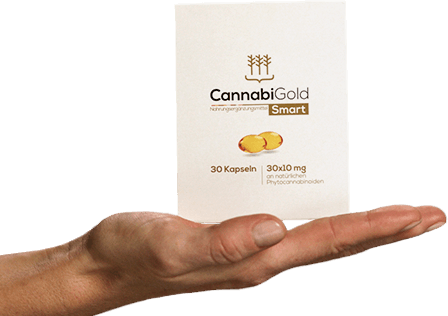 hand holding cannabigold pills