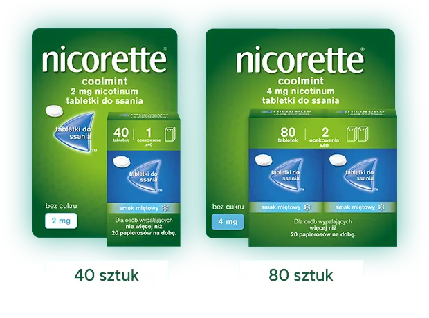 Wielkość opakowań TABLETEK Nicorette