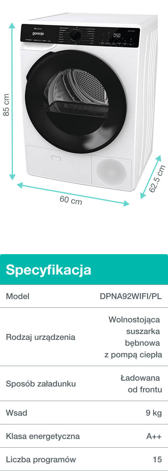 Image: GORENJE LAUNDRY DPNA92WIFI-PL GORENJE LAUNDRY DPNA92WIFI-PL