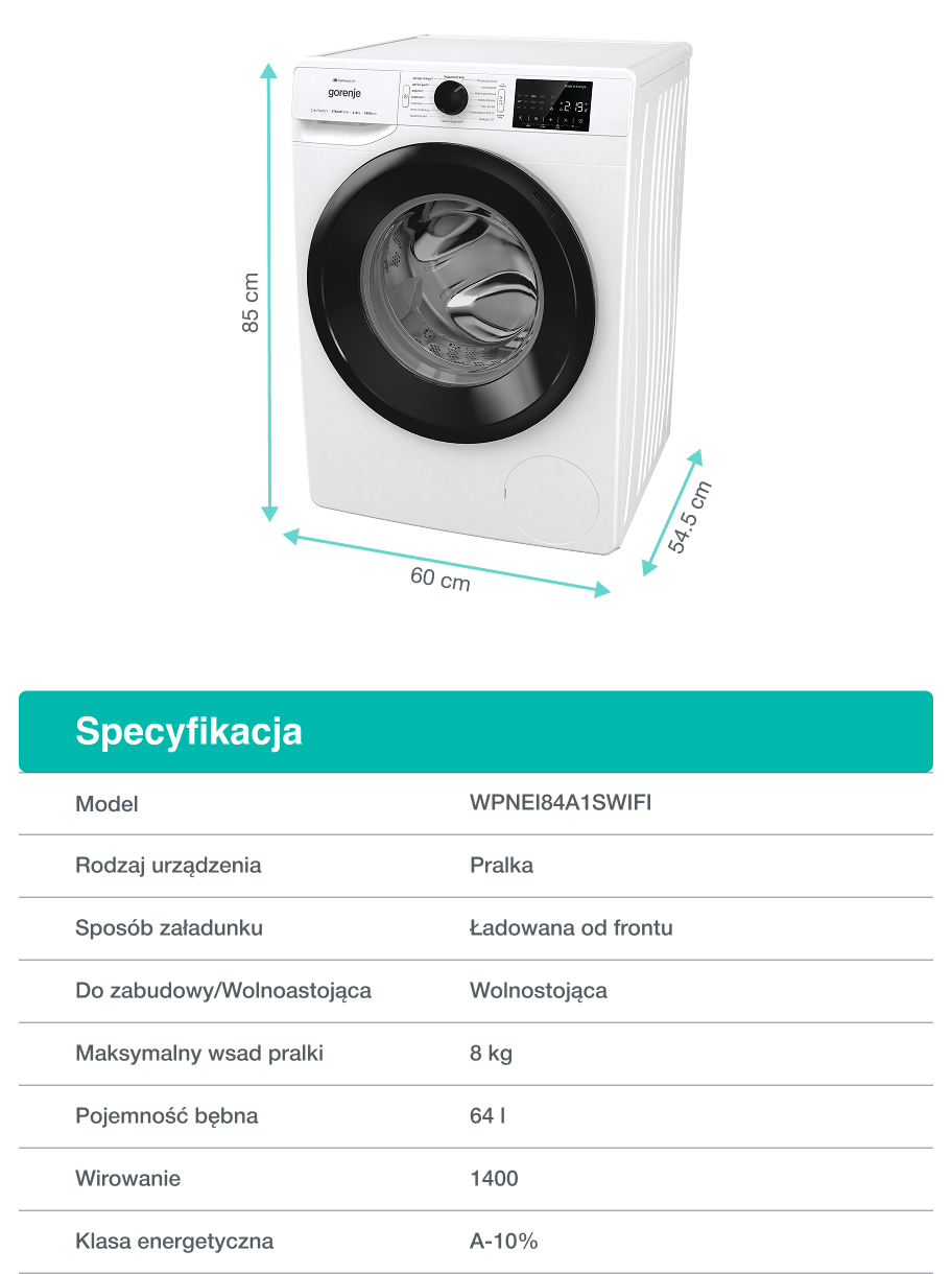 Image: GORENJE LAUNDRY WPNEI84A1SWIFI-PL GORENJE LAUNDRY WPNEI84A1SWIFI-PL