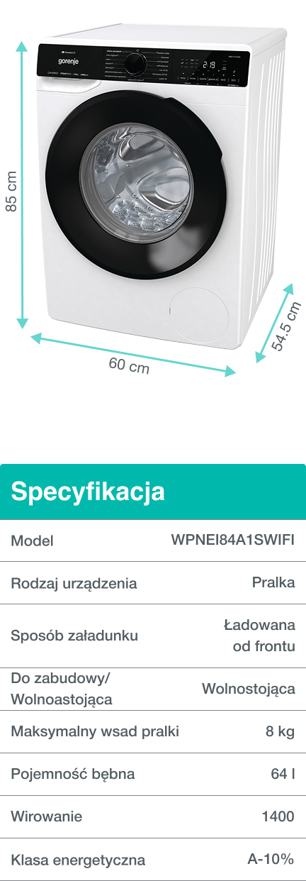 Image: GORENJE LAUNDRY WPNEI84A1SWIFI-PL GORENJE LAUNDRY WPNEI84A1SWIFI-PL