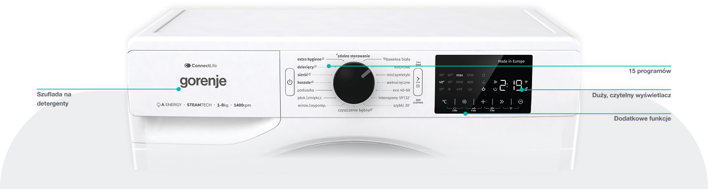 Image: GORENJE LAUNDRY WPNEI84A1SWIFI-PL GORENJE LAUNDRY WPNEI84A1SWIFI-PL