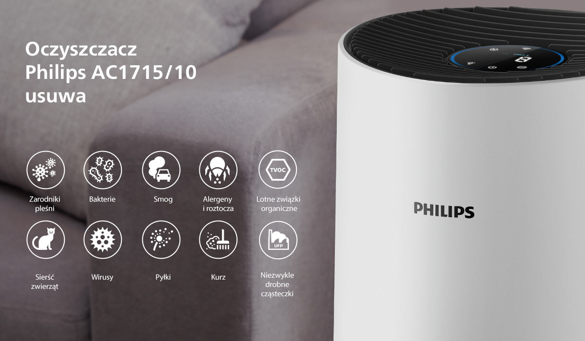 Philips Ac1715 10 Oczyszczacz Usuwa 1200 Philips Ac1715 10 Oczyszczacz Usuwa 1200