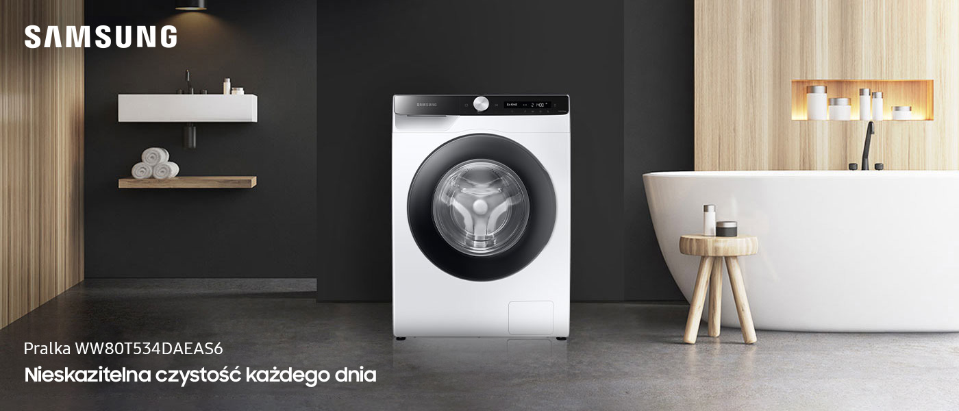 Pralka Samsung Pralka Samsung WW80T534DAEAS6 w łazience