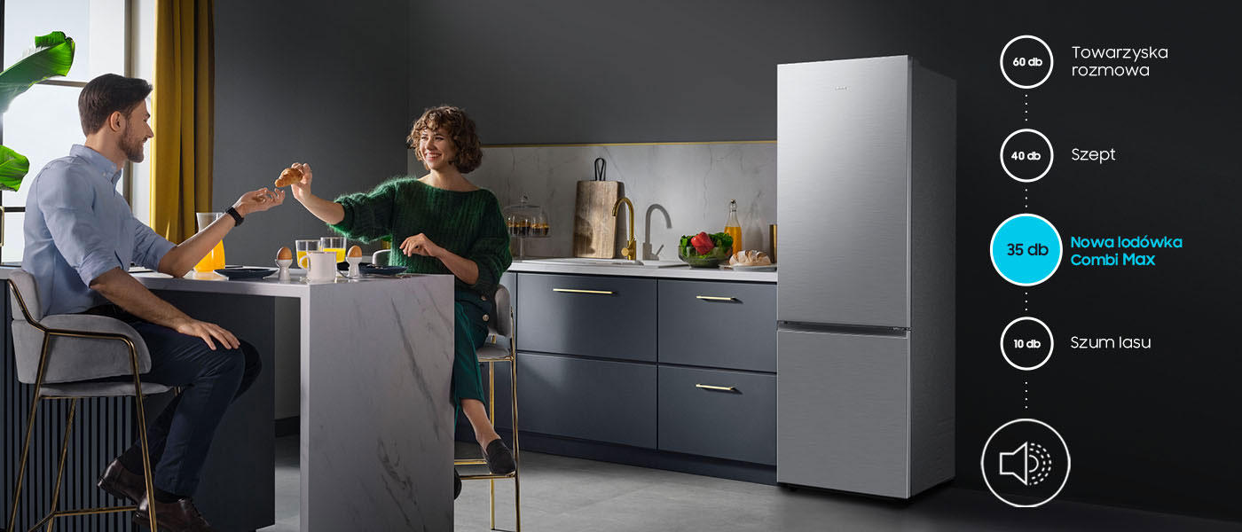 Lodówka RB53DG703DS9 - mniej hałasu w Twoim domu Lodówka RB53DG703DS9 - mniej hałasu w Twoim domu - Samsung