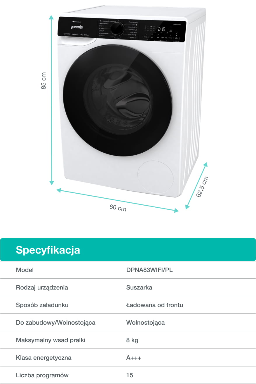 Image: Gorenje washing machine WPNA84A2TSWIFI-PL Gorenje washing machine WPNA84A2TSWIFI-PL