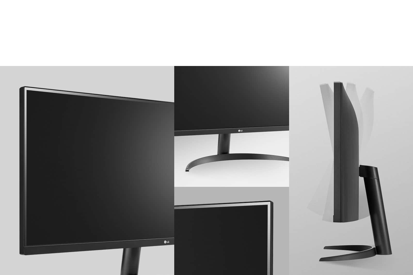 Ergonomiczna konstrukcja bez ramek, z łatwą w montażu podstawą i regulacją kąta nachylenia