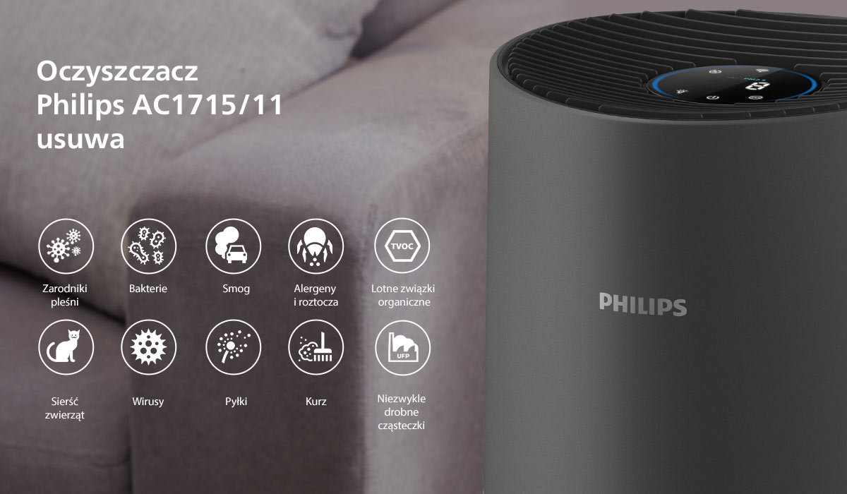 Philips Ac1715 11 Oczyszczacz Usuwa 1200 Philips Ac1715 11 Oczyszczacz Usuwa 1200