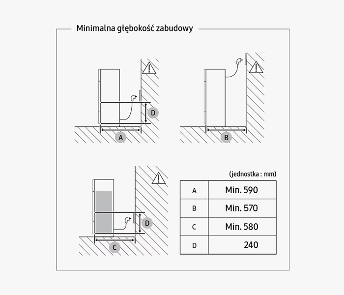 Samsung lodówka z zamrażalnikiem BRB38G705DWW - wymiary Samsung lodówka Combi MAX z zamrażalnikiem BRB38G705DWW - wymiary