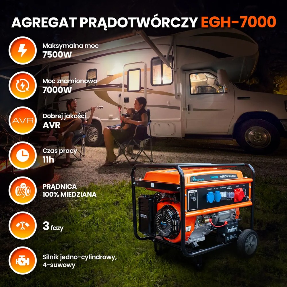 EXTRALINK EGH-7000 HYBRID GENERATOR 7KW batna24