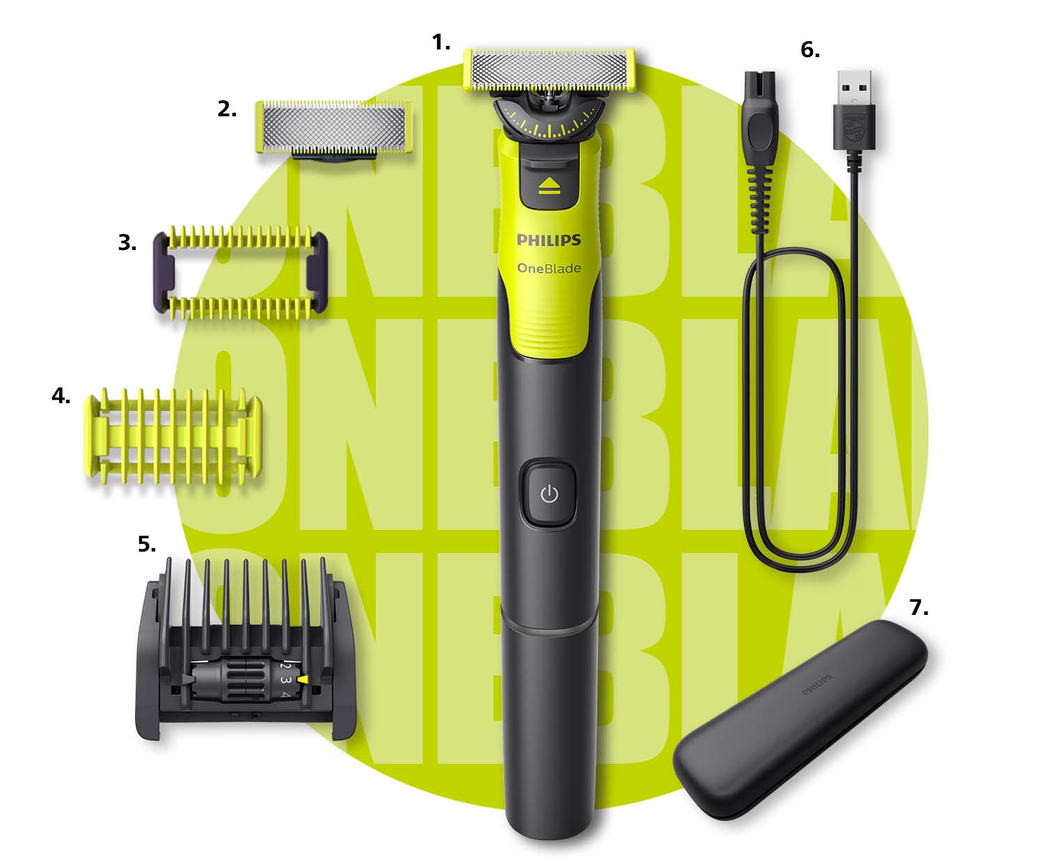 Sprawdź zawartość zestawu Philips OneBlade 360 Sprawdź zawartość zestawu Philips OneBlade 360