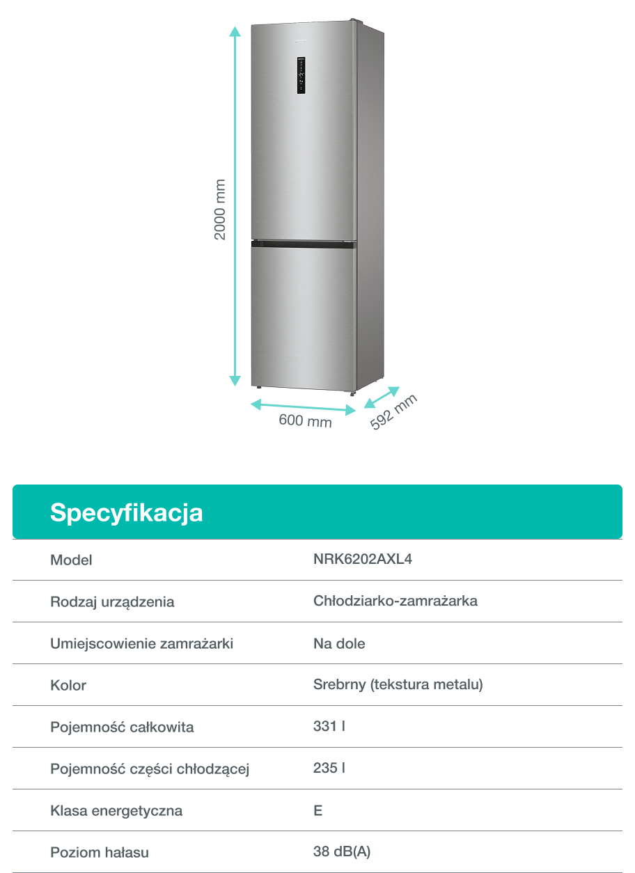 Image: Gorenje fridge NRK6202AXL4 Gorenje fridge NRK6202AXL4