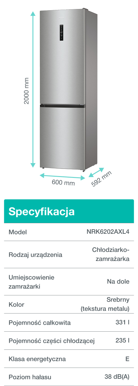 Image: Gorenje fridge NRK6202AXL4 Gorenje fridge NRK6202AXL4