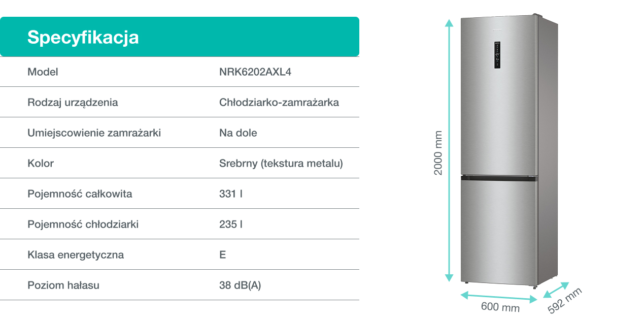 Image: Gorenje fridge NRK6202AXL4 Gorenje fridge NRK6202AXL4