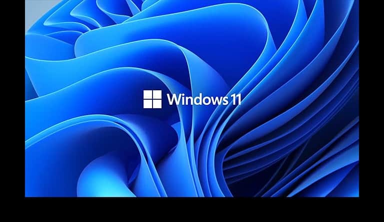 Przedstawia logo Windows11 i obraz tła.