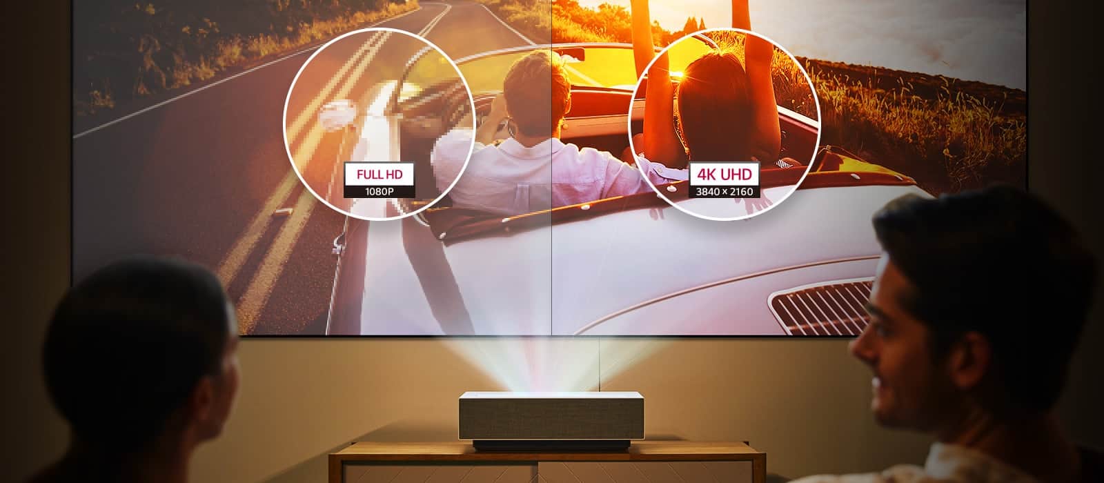 porównanie FULL HD i 4K UHD