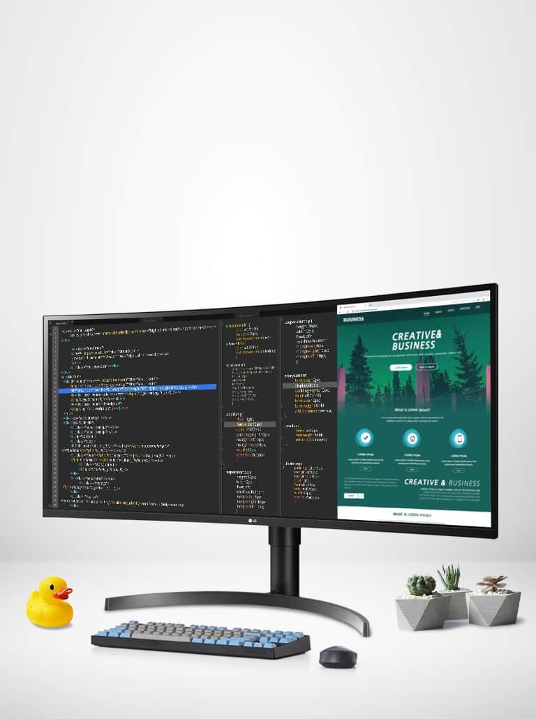 Monitor LG 35WN75C UltraWide oferuje Przestrzeń ekranowa: 3440x1440 | UltraWide™ QHD Kolory — sRGB 99% HDR — HDR10 Łączność — USB-C™