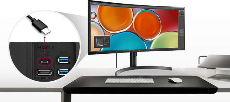 Obsługa USB Type-C™ zapewnia zgodność z komputerami Mac przy pomocy połączenia jednym kablem