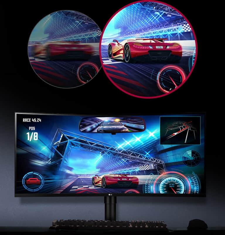 Zwykły obraz w porównaniu z 100 Hz i 5 ms (szary do szarego)