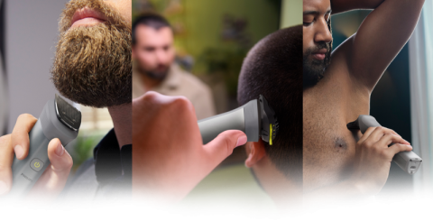 Używaj trymera Philips Multigroom do twarzy, włosów i całego ciała Używaj trymera Philips Multigroom do twarzy, włosów i całego ciała