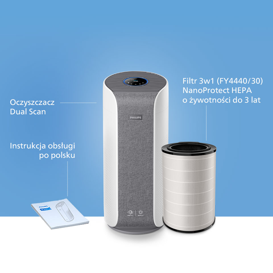 Philips Filtr NanoProtect HEPAusuwa cząsteczki 100x mniejsze niż standardowy filtr HEPA Philips Filtr NanoProtect HEPAusuwa cząsteczki 100x mniejsze niż standardowy filtr HEPA