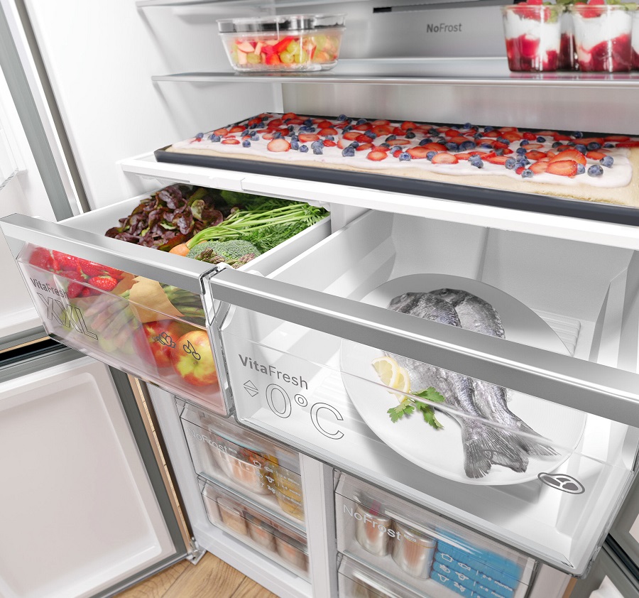 Wyjątkowo dużo miejsca dla świeżych produktów.