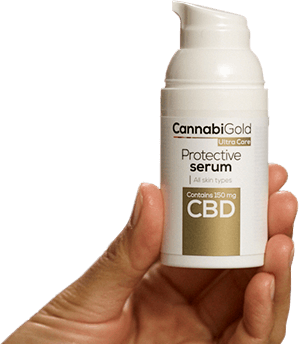 hand holding cannabigold serum
