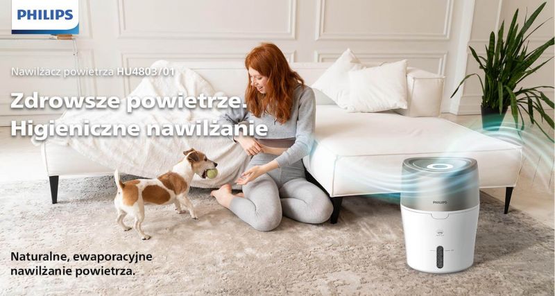Philips Komfortowy i zdrowy poziom nawilżenia powietrza Philips Komfortowy i zdrowy poziom nawilżenia powietrza