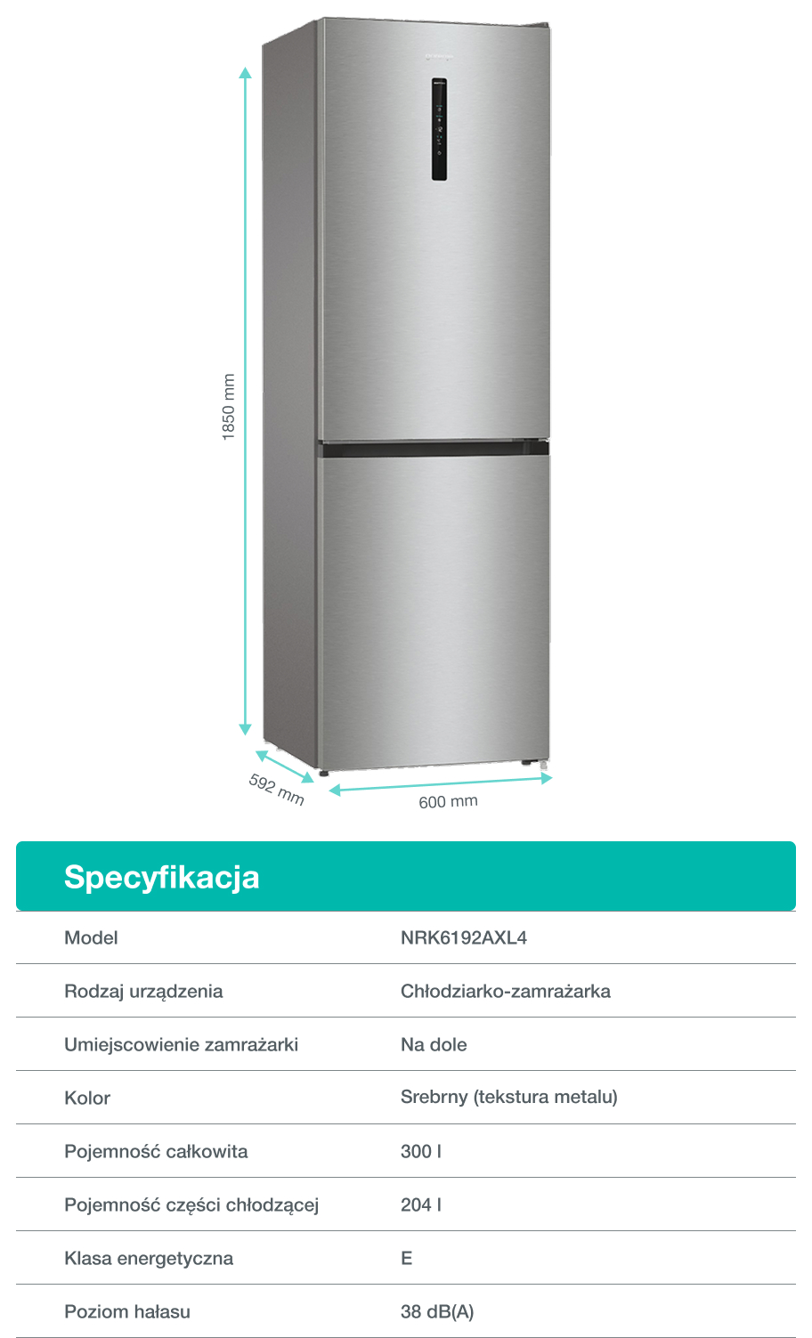 Image: Gorenje fridge NRK6192AXL4 Gorenje fridge NRK6192AXL4