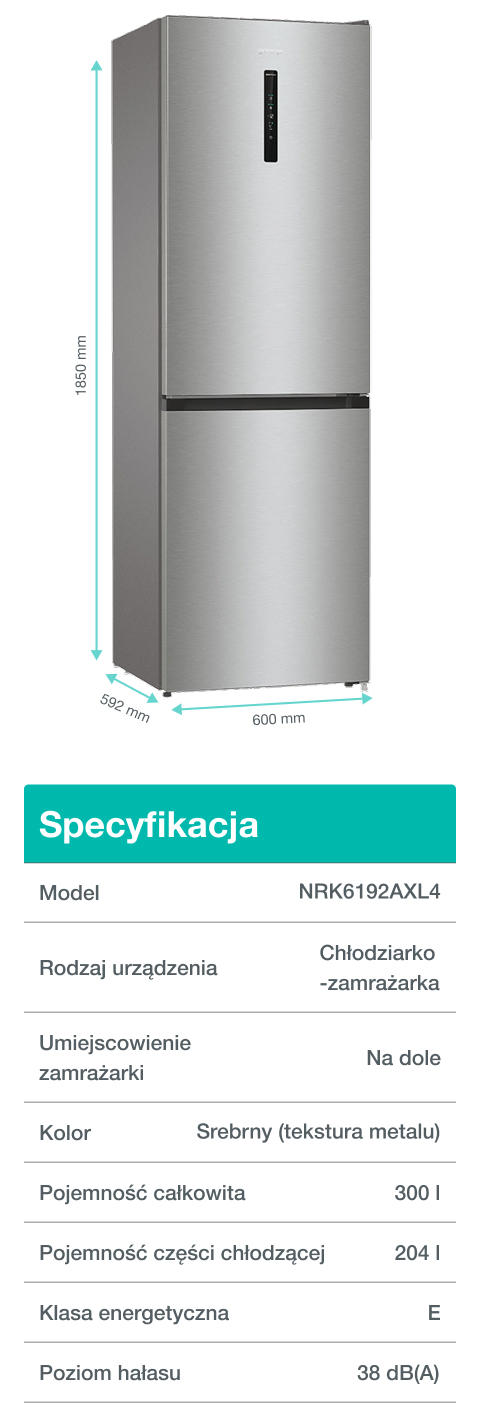 Image: Gorenje fridge NRK6192AXL4 Gorenje fridge NRK6192AXL4
