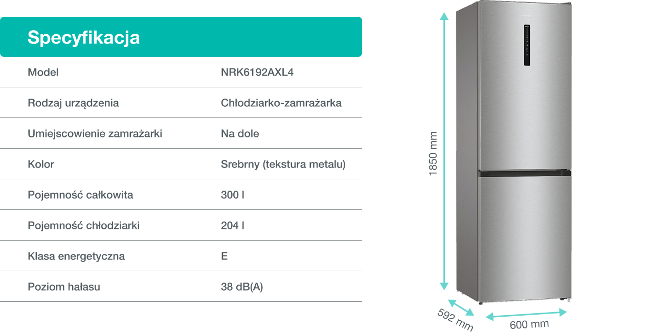 Image: Gorenje fridge NRK6192AXL4 Gorenje fridge NRK6192AXL4